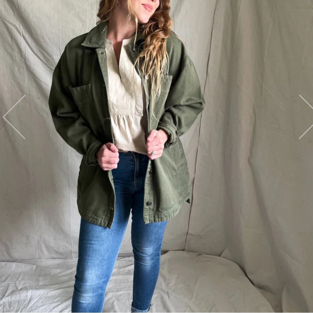 NWT Free People olive green canvas jacket